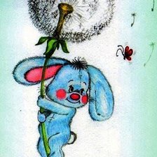 Схема вышивки «Зайчонок и одуванчик»