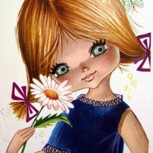 Схема вышивки «Девочка с ромашкой»