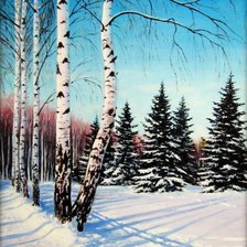 Схема вышивки «зимний пейзаж»