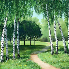 Схема вышивки «березовая роща»