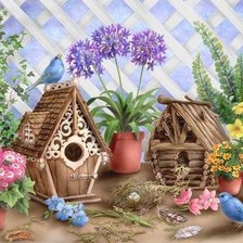 Схема вышивки «Красивые птички»