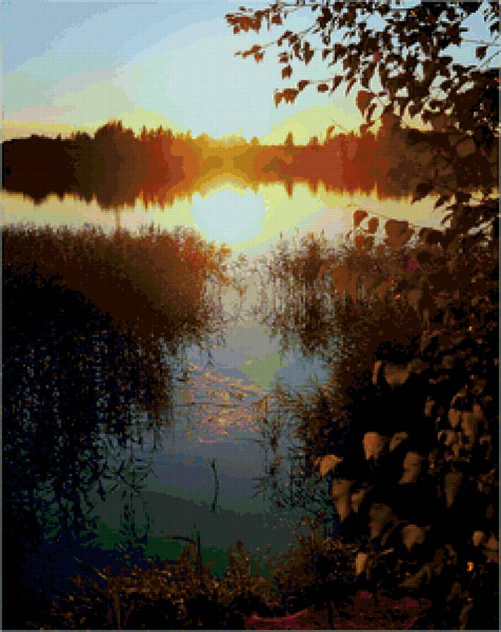 №79606 - закат, вечер, пейзаж, природа, река - предпросмотр