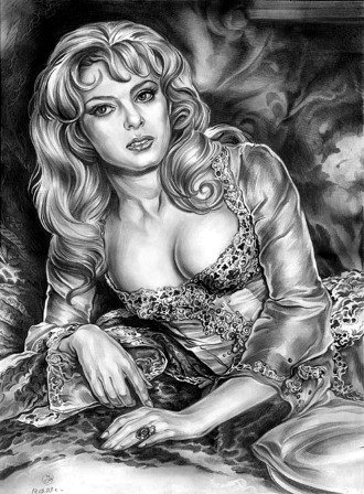 1256 - девушка, портрет, монохром - оригинал