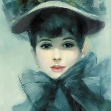 Схема вышивки «девушка в сером»