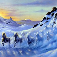 Схема вышивки «Snezhnie loshadi»