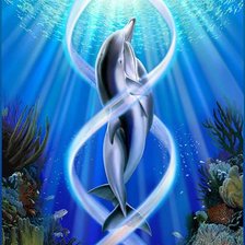 Схема вышивки «Дельфины»