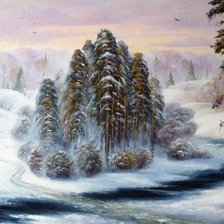 Схема вышивки «зимний лес»