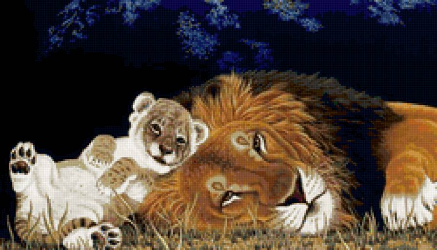 Царь и принц - лев, животные - предпросмотр