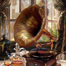 Схема вышивки «Старый патефон»