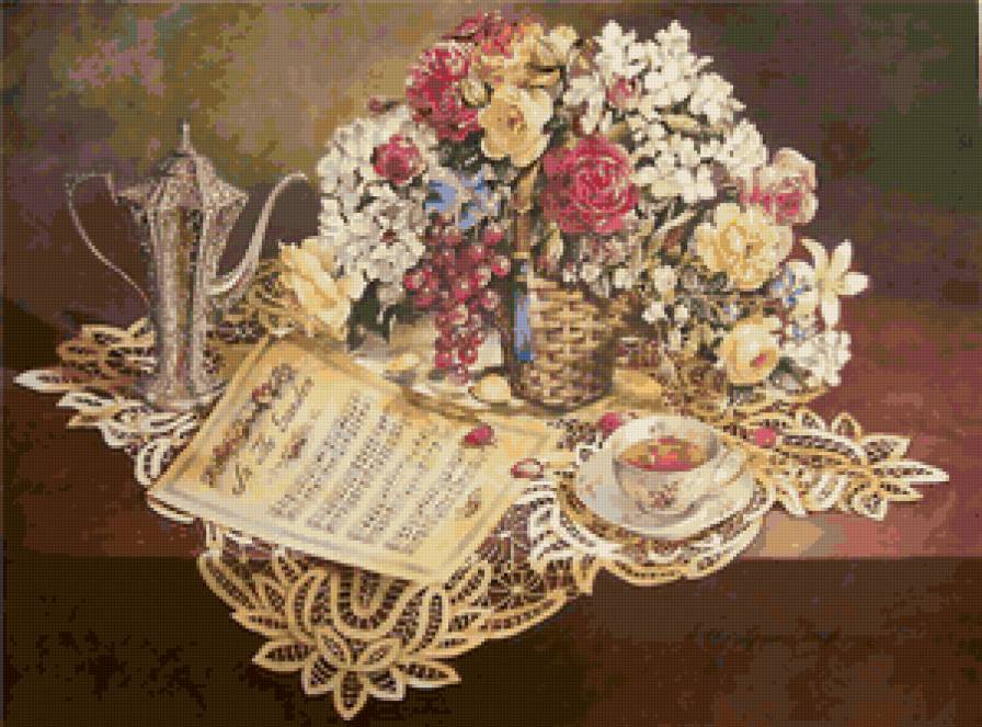 натюрморт - цветы, натюрморт, букет, природа - предпросмотр