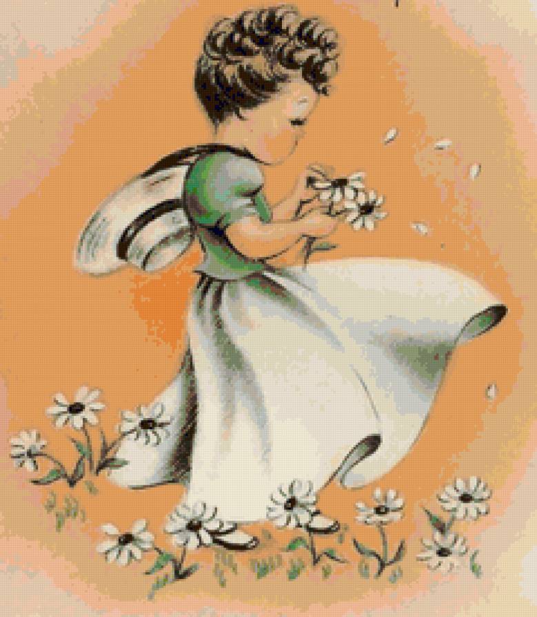 Гадание на ромашке - ромашки, дети, девочка, цветок, забавные детки - предпросмотр