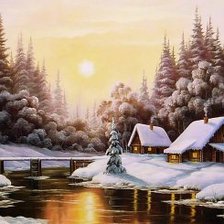 Схема вышивки «Зимний вечер»