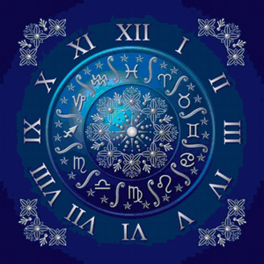 часы7 - цыферблат часов, часы, цыфры, знаки зодиака - предпросмотр