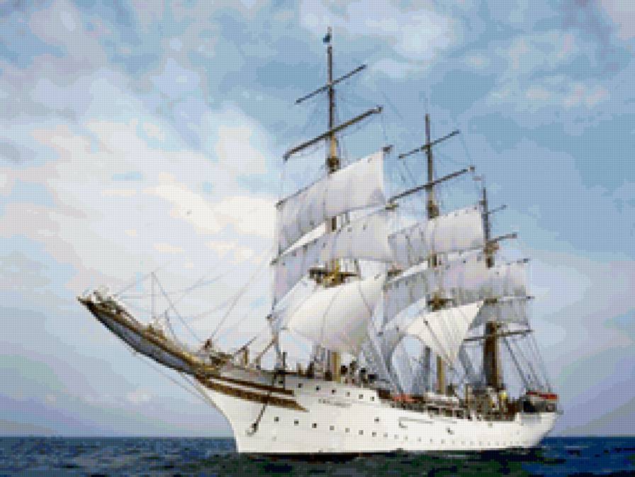 Парусник - пейзаж, море, корабль - предпросмотр