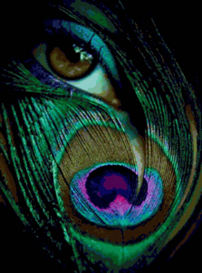 глаз - зеленый, павлин, романтика, перья, глаза - предпросмотр