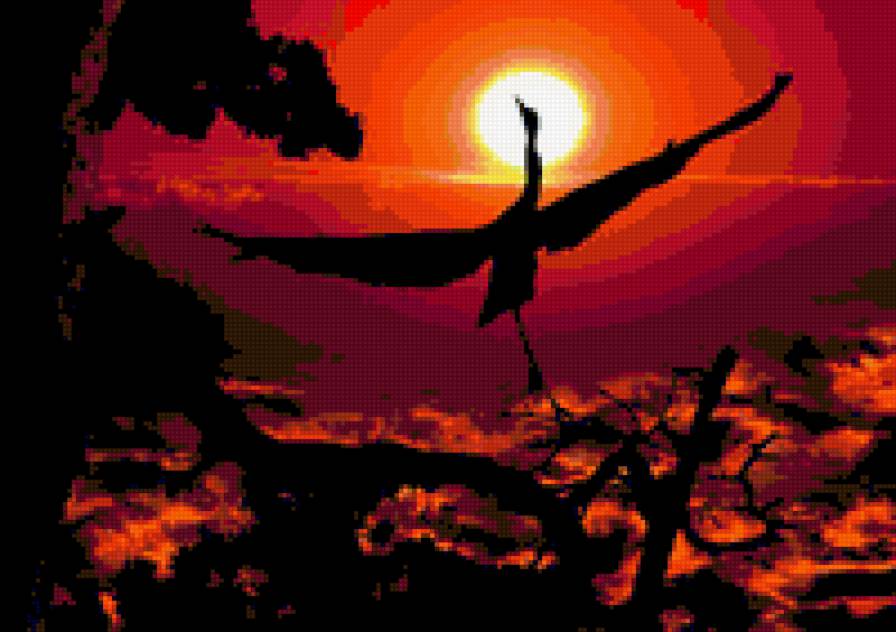 африка 2 - африка, природа, закат, птица - предпросмотр