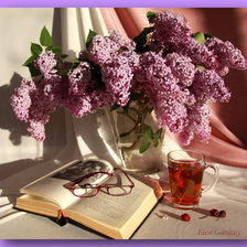 Схема вышивки «сирень на столе»