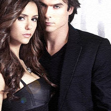 Схема вышивки «Деймон и Елена»