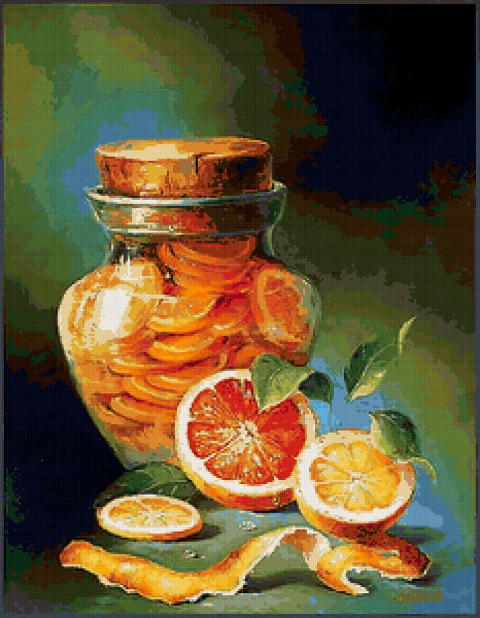 для кухни - натюрморт.апельсины.фрукты, кухня, сосуд - предпросмотр
