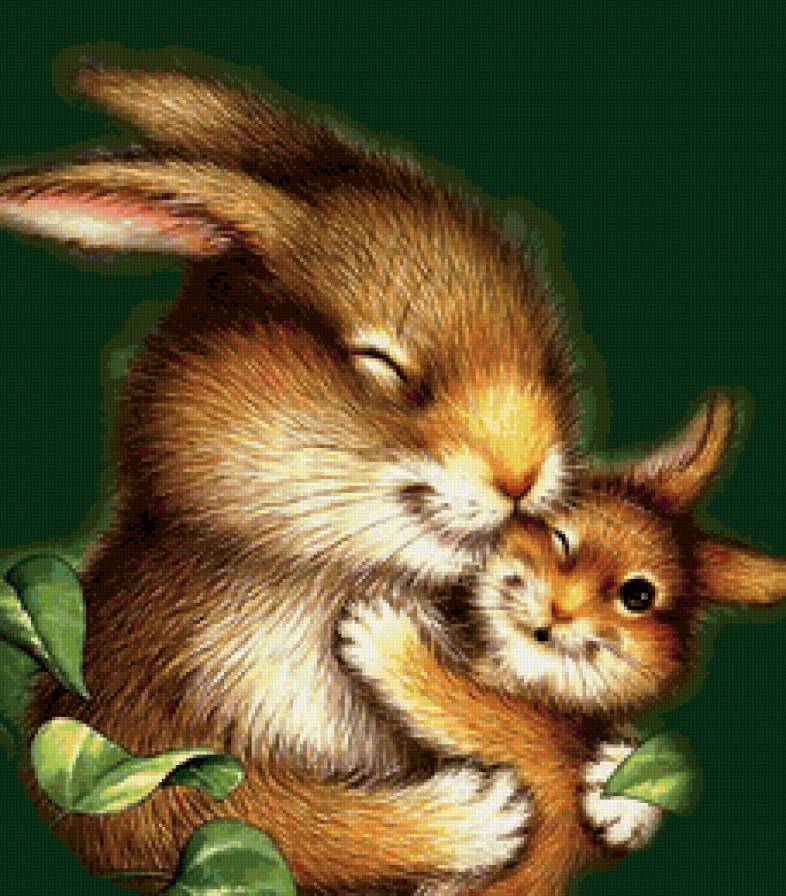 Мамин Зайка - заяц, мама, двое, животные - предпросмотр