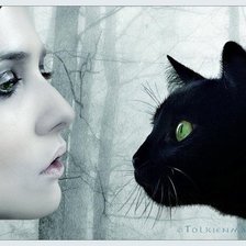 Девушка и кот