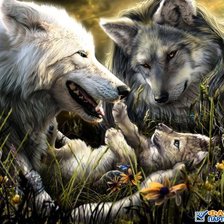 Схема вышивки «Волки»