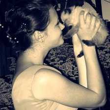 девушка с котенком