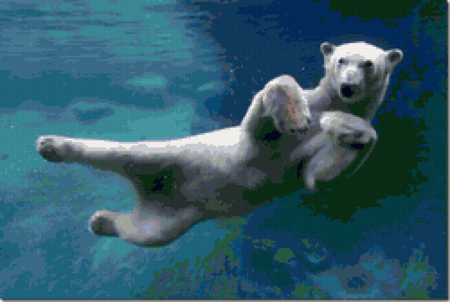 мишка под водой - животные, медведь - предпросмотр