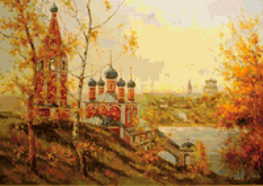 Серия "Храмы" - картина, природа, осень, храмы - предпросмотр