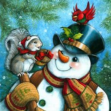 Схема вышивки «снеговик»