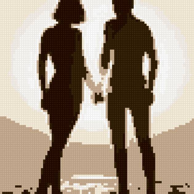 пара на фоне заката - предпросмотр