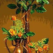 Схема вышивки «Розы в восточных сосудах»