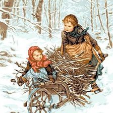 Схема вышивки «Дети,везущие хворост»