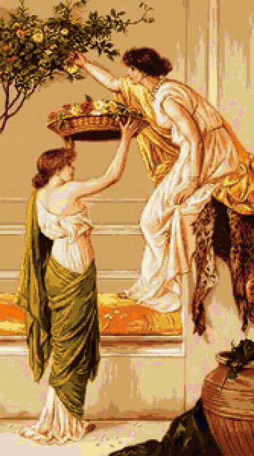 Время роз - картина, цветы, девушки - предпросмотр