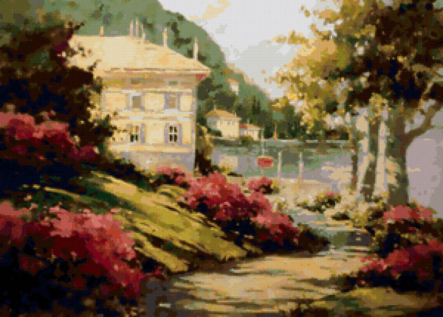 Домик у моря - море, пейзаж, домик - предпросмотр