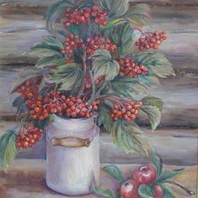 Схема вышивки «Натюрморт с рябиной»