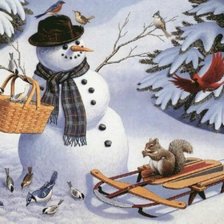 Схема вышивки «снеговик»