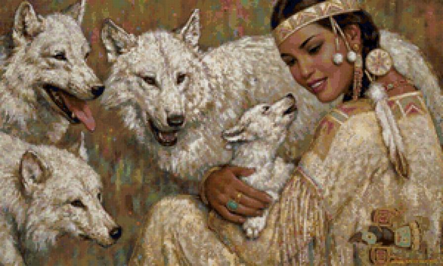 девушка и волки - девушка, волки - предпросмотр