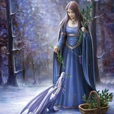 Схема вышивки «Девушка и Дракон»