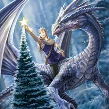 Схема вышивки «Девушка и Дракон»