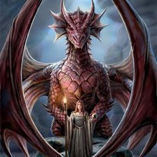 Схема вышивки «Девушка и Дракон»