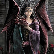 Схема вышивки «Девушка и Дракон»