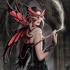 Схема вышивки «Девушка и Дракон»