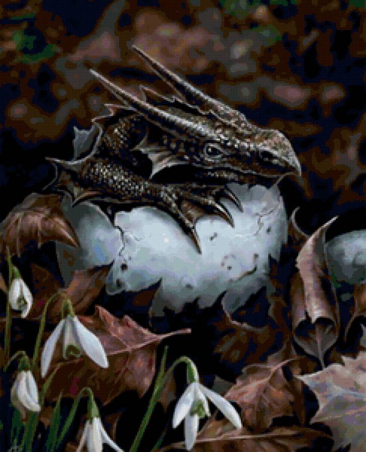 Рождение Дракона - животные, анна стоукс, миф, детям, драконы, магия, фэнтези - предпросмотр