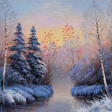 Схема вышивки «пейзаж»