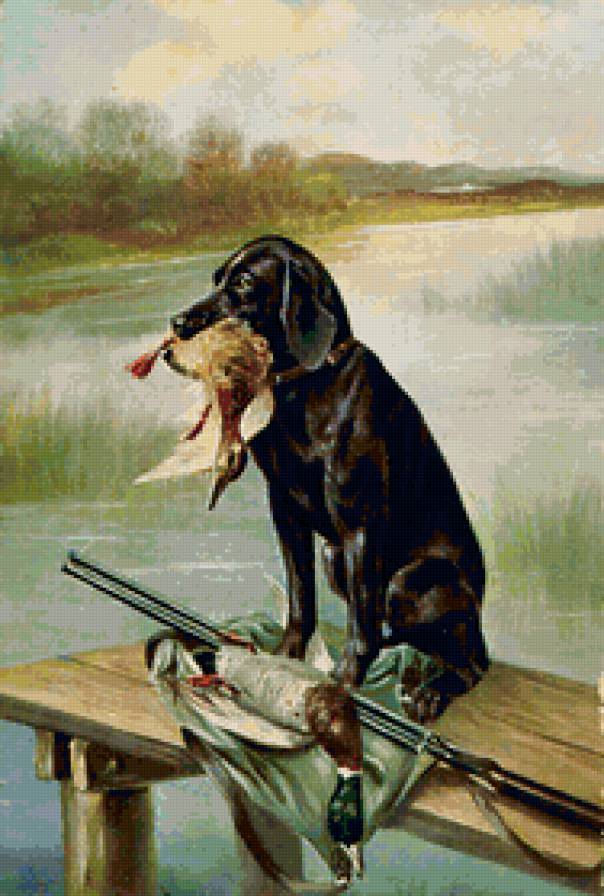 Серия СОБАКИ. Живопись. - охота, животные, собака - предпросмотр