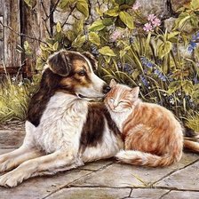 Схема вышивки «Серия СОБАКИ. Живопись.»