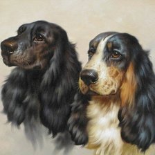 Схема вышивки «Серия СОБАКИ. Живопись.»