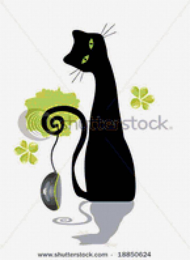 №85161 - кот, монохром - предпросмотр