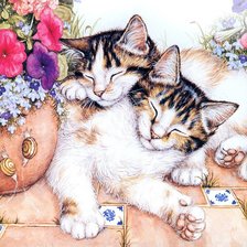 Схема вышивки «Серия КОШКИ. Живопись.»